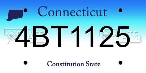 4BT1125 Connecticut License Plate