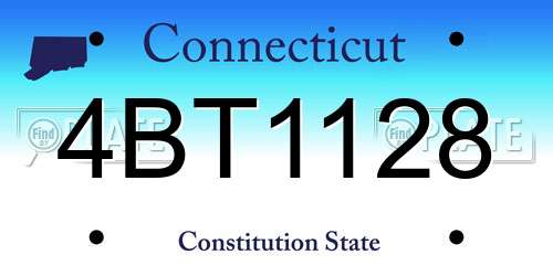 4BT1128 Connecticut License Plate