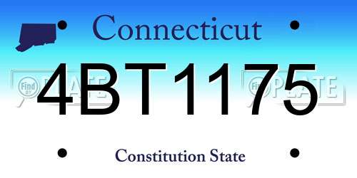 4BT1175 Connecticut License Plate