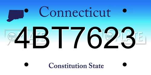 4BT7623 Connecticut License Plate
