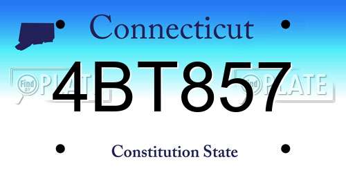 4BT857 Connecticut License Plate