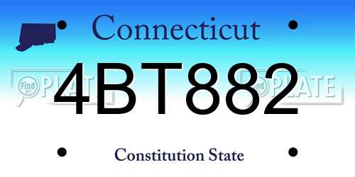 4BT882 Connecticut License Plate