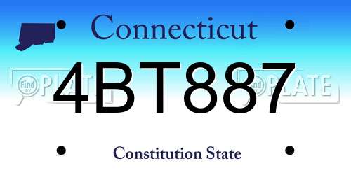 4BT887 Connecticut License Plate