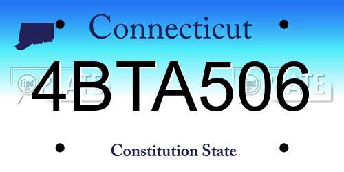 4BTA506 Connecticut License Plate