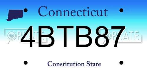 4BTB87 Connecticut License Plate