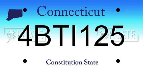 4BTI125 Connecticut License Plate