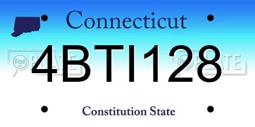 4BTI128 Connecticut License Plate