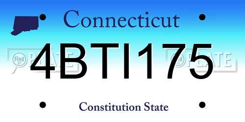 4BTI175 Connecticut License Plate