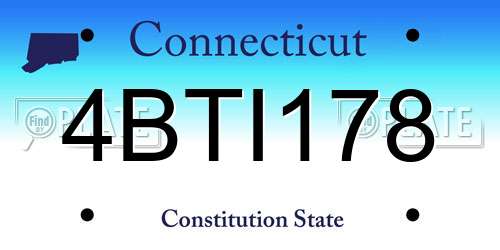 4BTI178 Connecticut License Plate