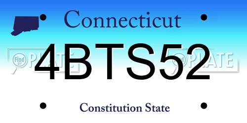 4BTS52 Connecticut License Plate