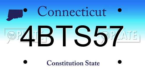 4BTS57 Connecticut License Plate