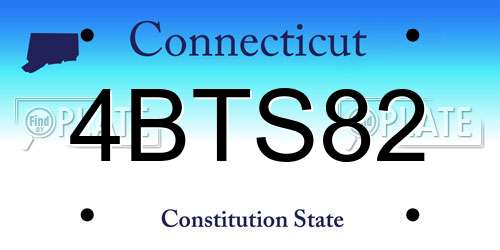 4BTS82 Connecticut License Plate