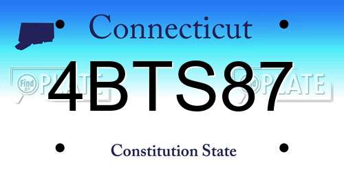 4BTS87 Connecticut License Plate
