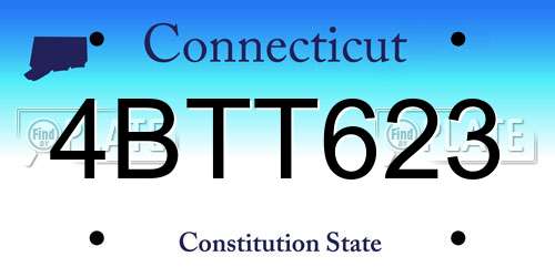 4BTT623 Connecticut License Plate