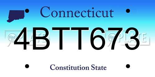 4BTT673 Connecticut License Plate