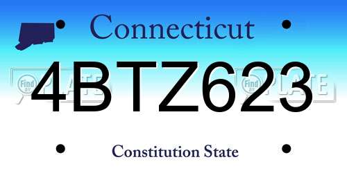 4BTZ623 Connecticut License Plate