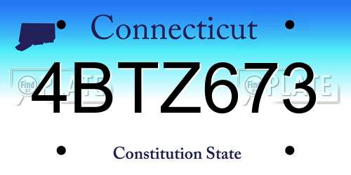 4BTZ673 Connecticut License Plate