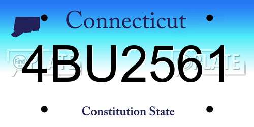 4BU2561 Connecticut License Plate
