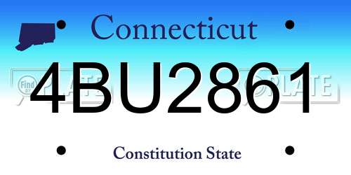 4BU2861 Connecticut License Plate