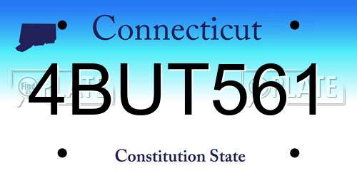 4BUT561 Connecticut License Plate