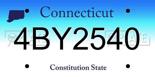 4BY2540 Connecticut License Plate