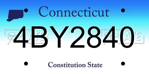 4BY2840 Connecticut License Plate
