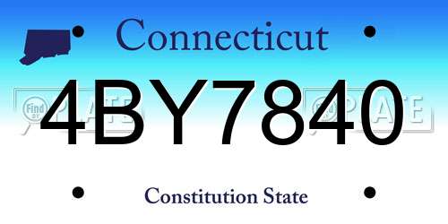 4BY7840 Connecticut License Plate