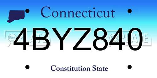 4BYZ840 Connecticut License Plate