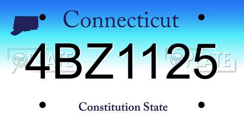 4BZ1125 Connecticut License Plate