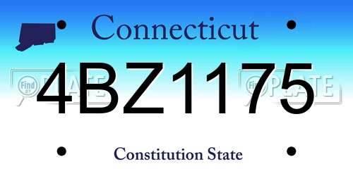 4BZ1175 Connecticut License Plate