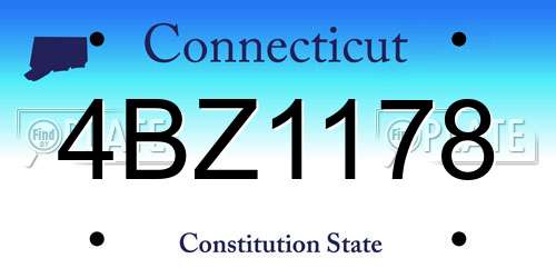 4BZ1178 Connecticut License Plate