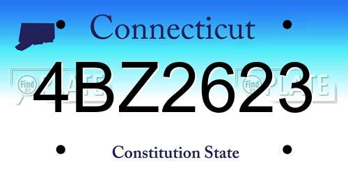 4BZ2623 Connecticut License Plate