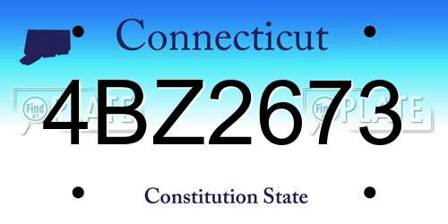 4BZ2673 Connecticut License Plate