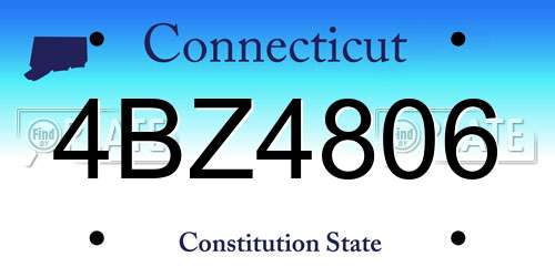 4BZ4806 Connecticut License Plate