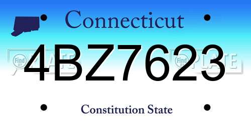 4BZ7623 Connecticut License Plate