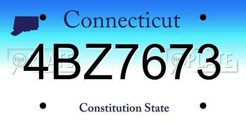 4BZ7673 Connecticut License Plate