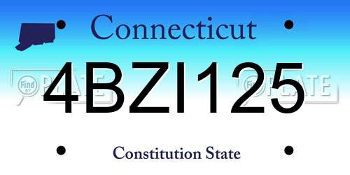 4BZI125 Connecticut License Plate