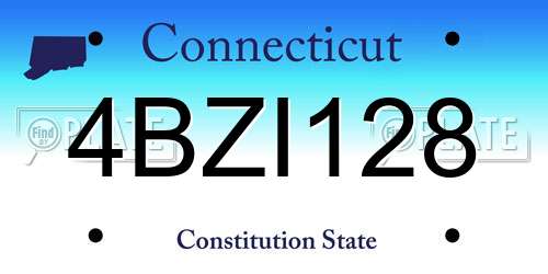 4BZI128 Connecticut License Plate