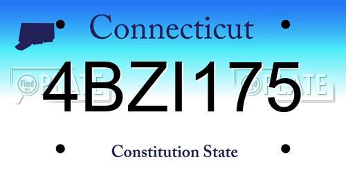 4BZI175 Connecticut License Plate
