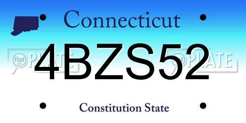 4BZS52 Connecticut License Plate