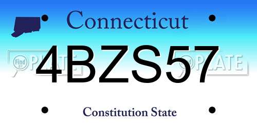 4BZS57 Connecticut License Plate