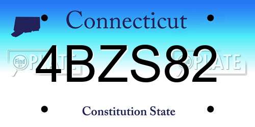 4BZS82 Connecticut License Plate