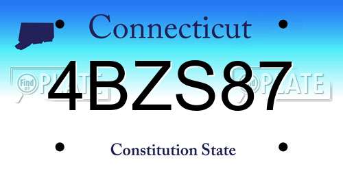 4BZS87 Connecticut License Plate
