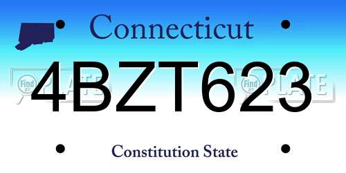 4BZT623 Connecticut License Plate