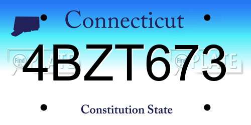 4BZT673 Connecticut License Plate