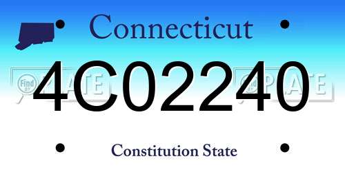 4C02240 Connecticut License Plate