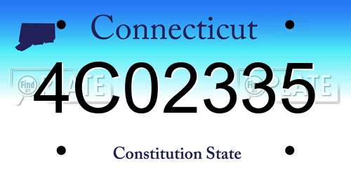 4C02335 Connecticut License Plate