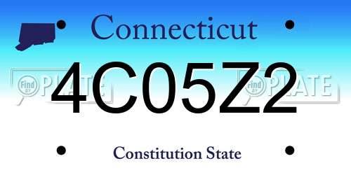 4C05Z2 Connecticut License Plate