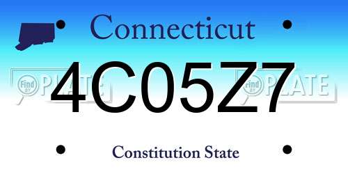 4C05Z7 Connecticut License Plate