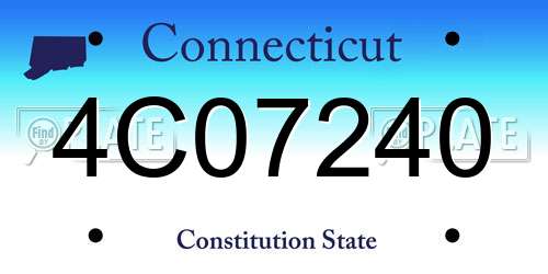 4C07240 Connecticut License Plate